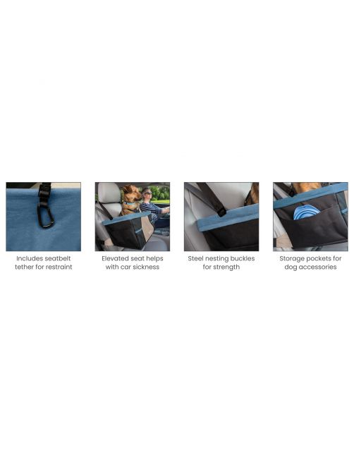 Kurgo Rover Booster Seat - Hondenautoaccessoire - Zwart Beige Tot 13.6 Kg