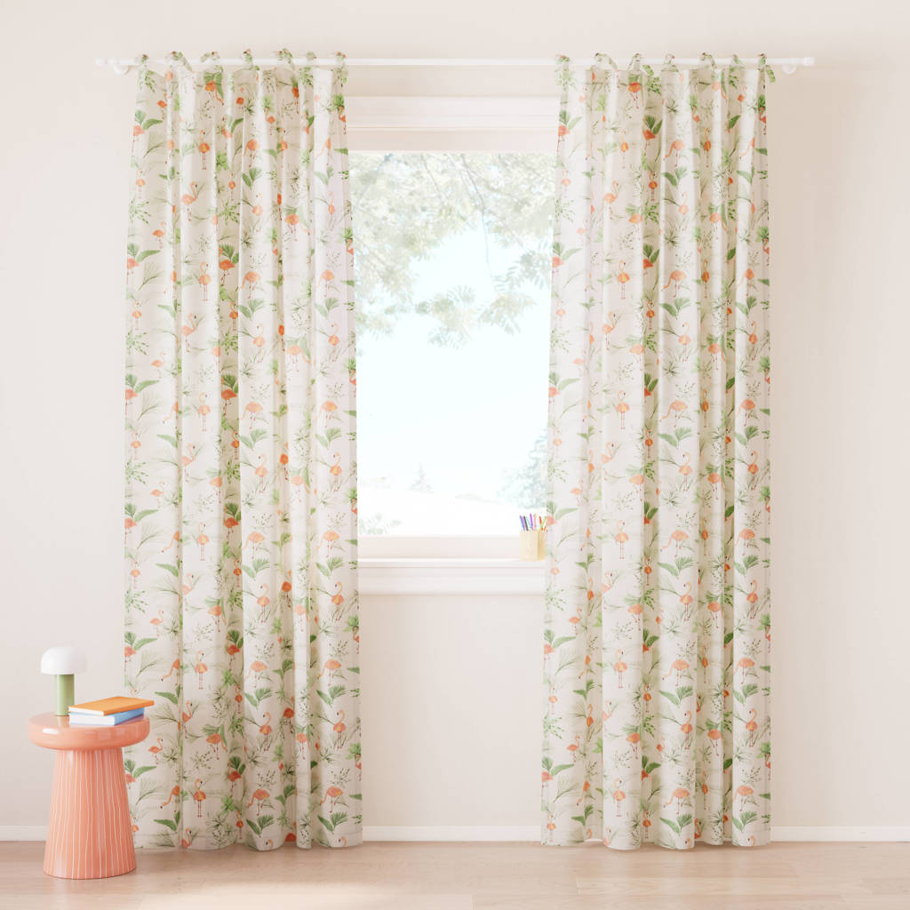 inbetween gordijn kant en klaar gordijn Fun Flamingo (set van 2) (140 x 250 cm)*