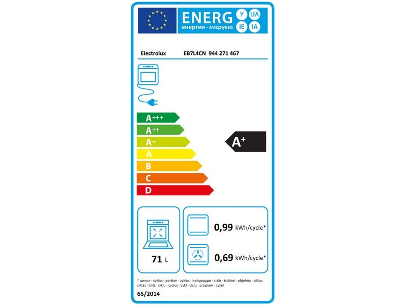 Electrolux Einbaubackofen EB7L4CN Schwarz/Silber A Backofen für den Einbau