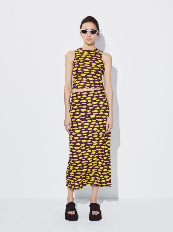 Top cropped estampado - Multicolorido