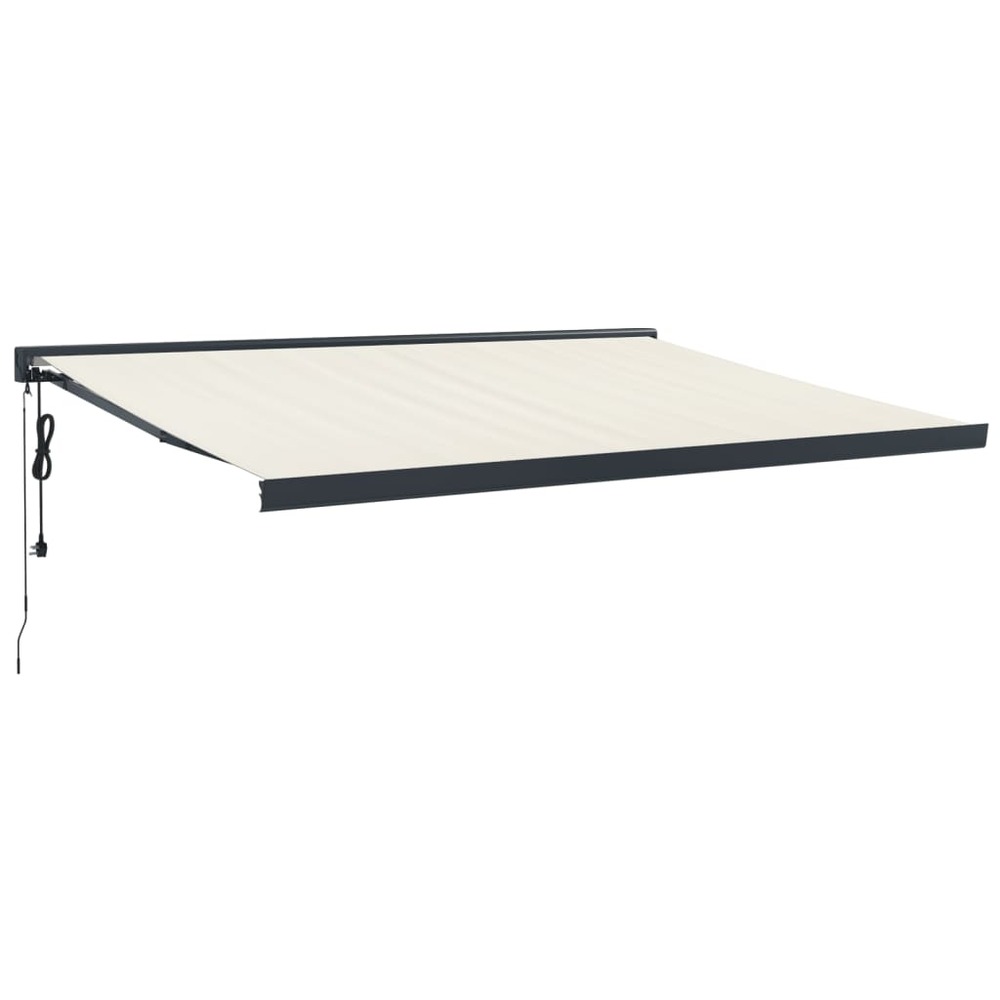 Auvent rétractable crème 4,5x3 m tissu et aluminium