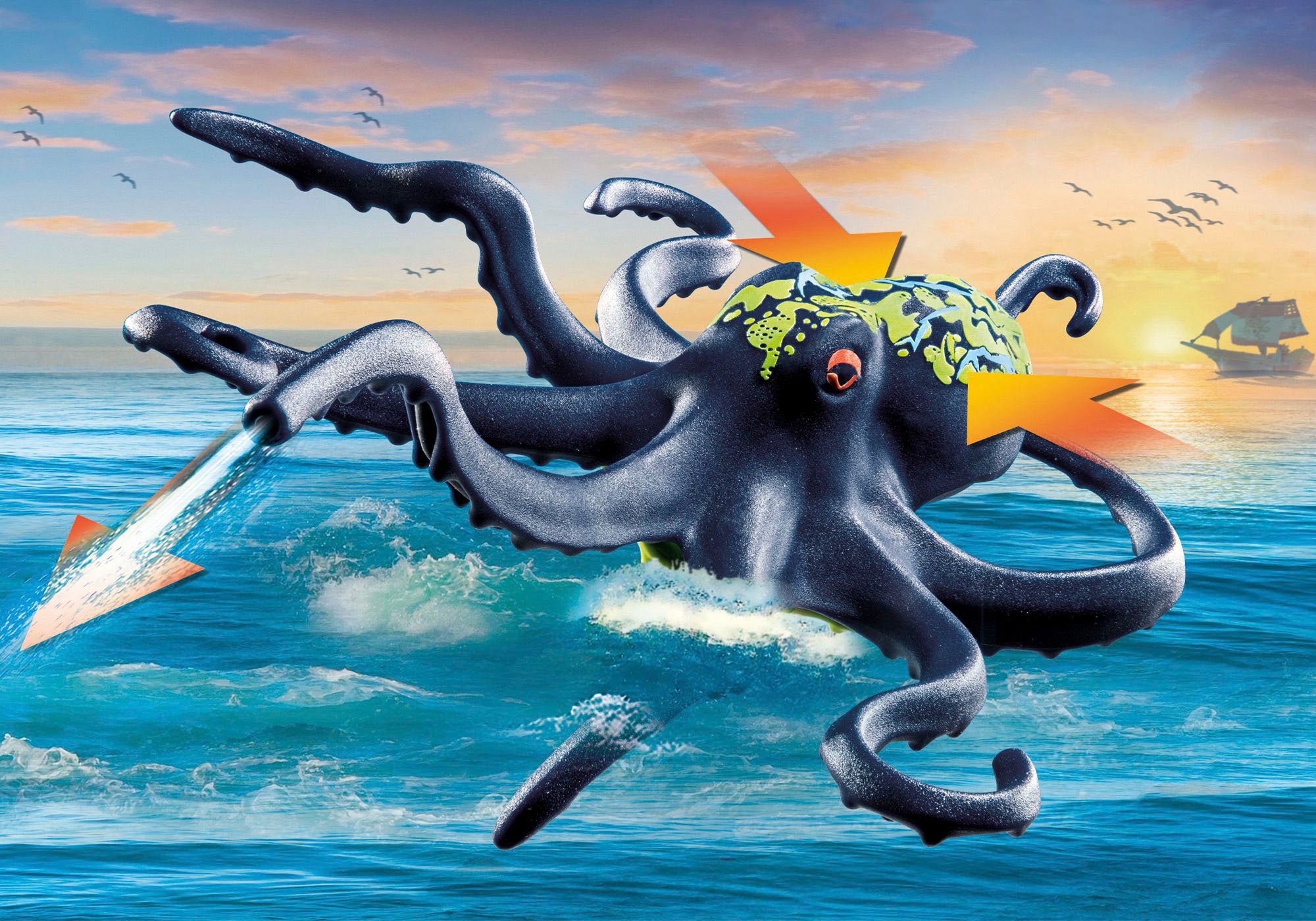 Playmobil® Konstruktions-Spielset »Kampf gegen den Riesenoktopus (71419), Pirates« Made in Europe