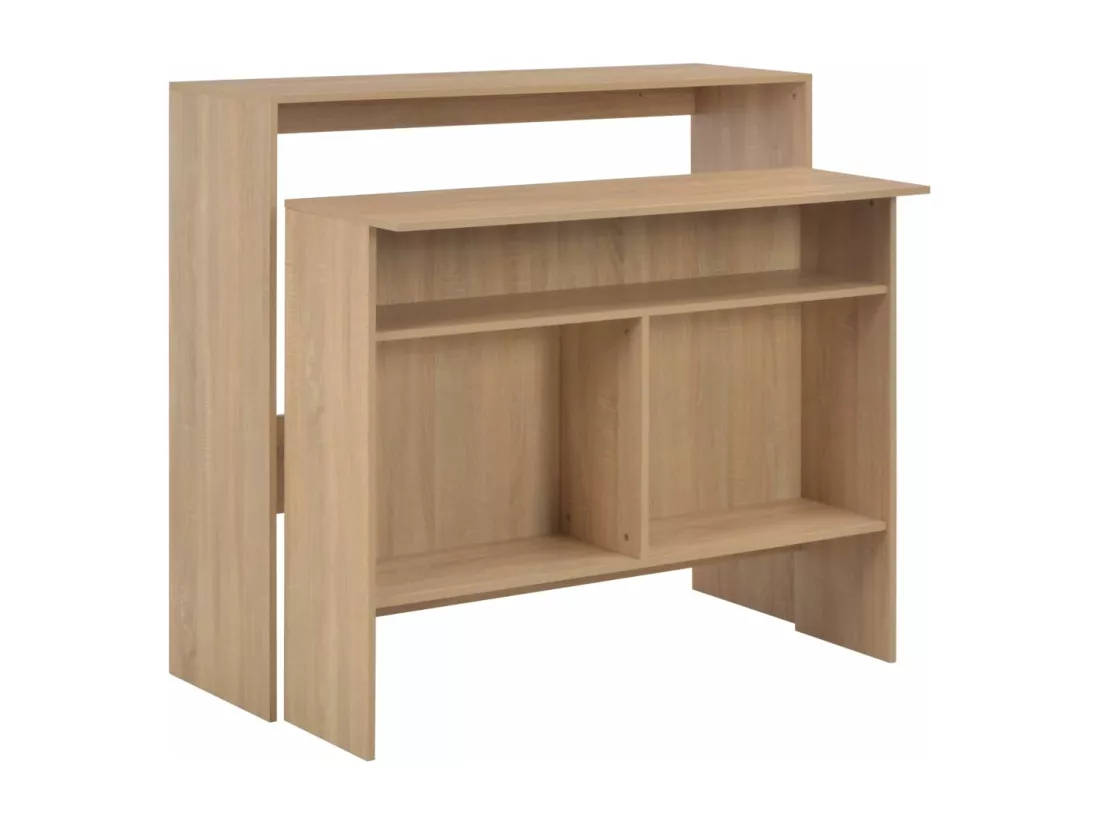 Table de bar avec 2 dessus de table Chêne 130 x 40 x 120 cm