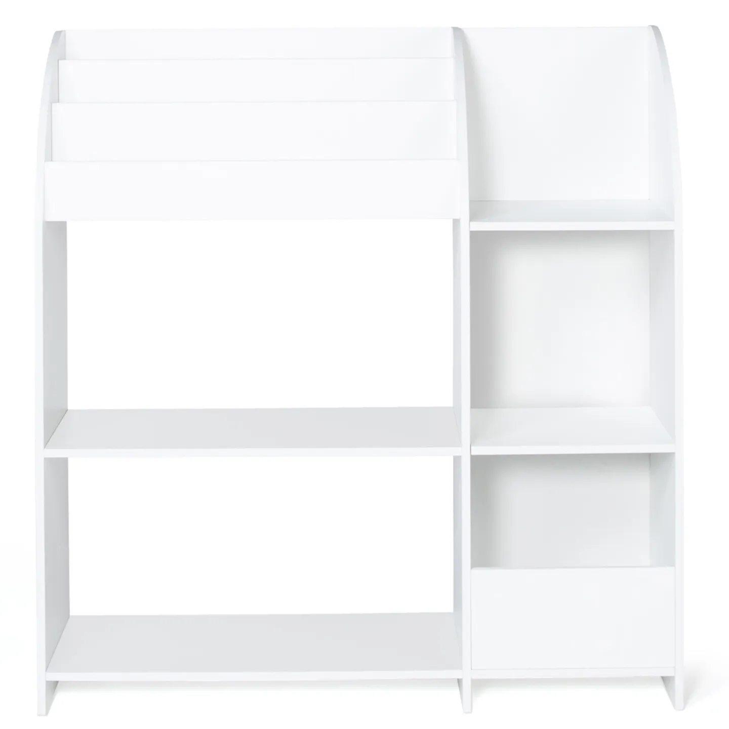 Meuble de rangement EMMA étagère jouets et bibliothèque enfant en bois blanc