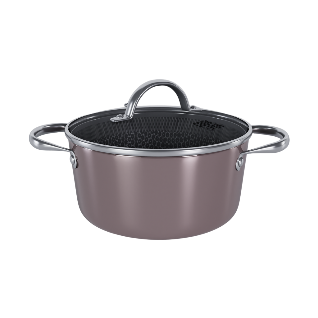 Taupe of Mind Honey Kookpan met deksel 20 cm - RVS