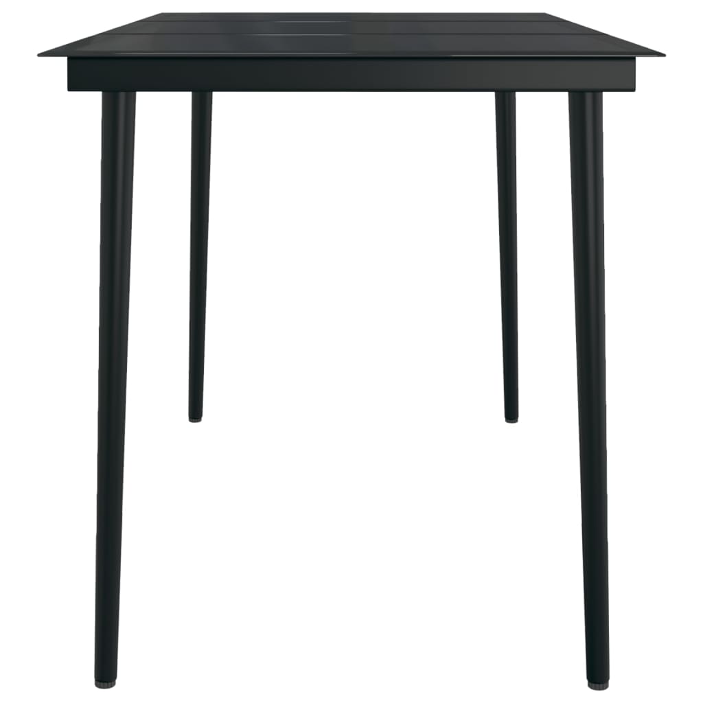 Mobilier de salle à manger de jardin avec coussins 7 pièces noir