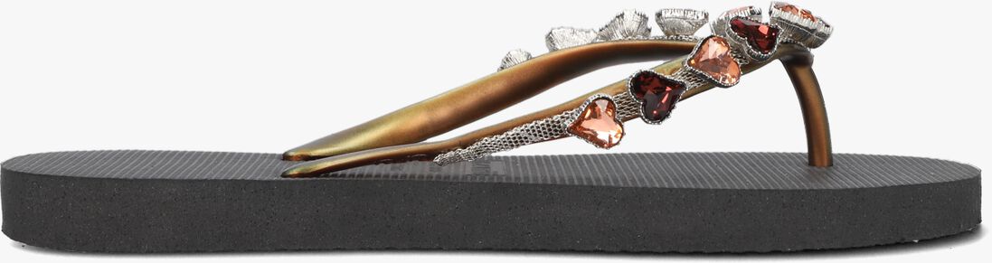 UZURII zwarte uzurii teenslippers heart bronze
