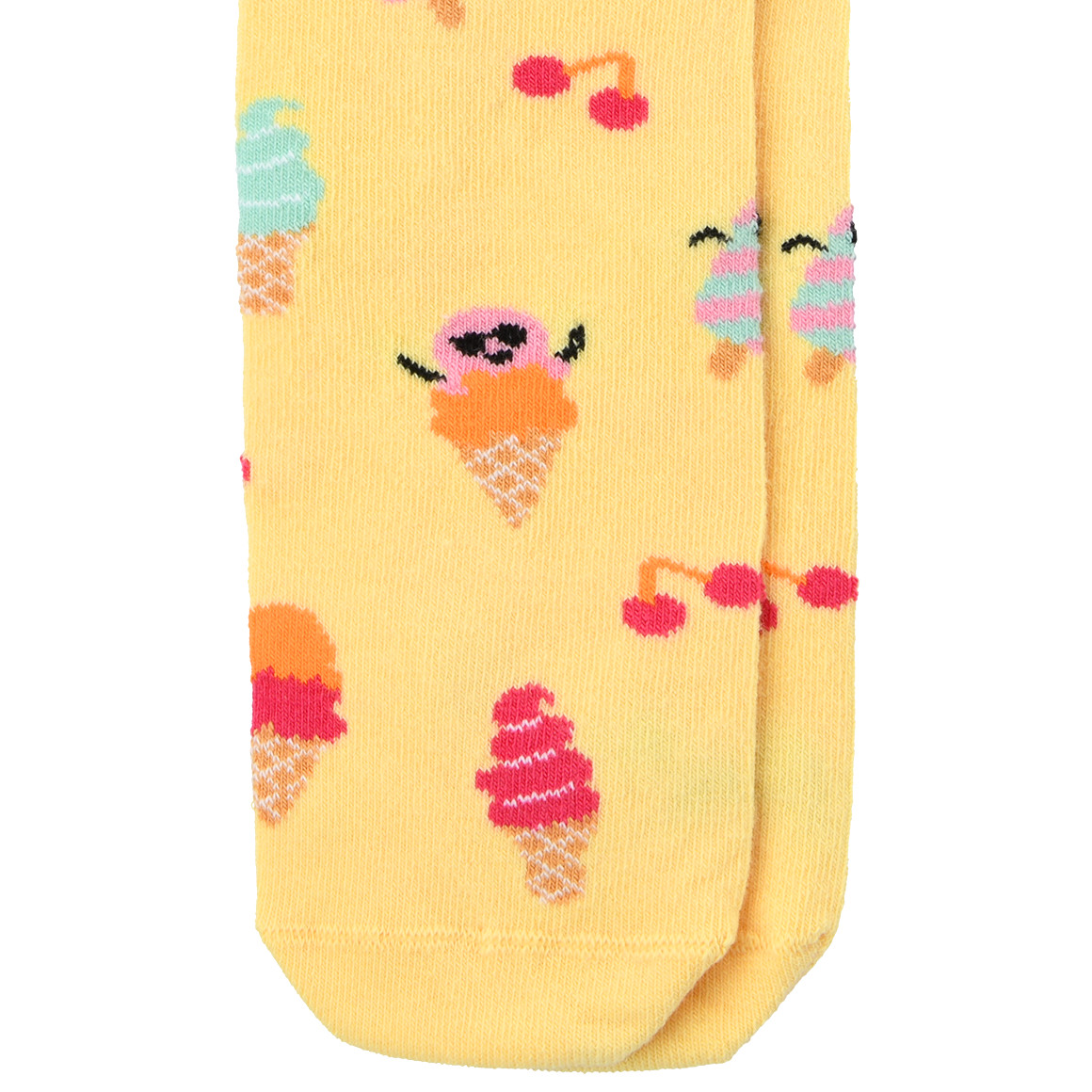 Gina Benotti 1 Paar Damen Socken mit Eis-Motiven hellgelb