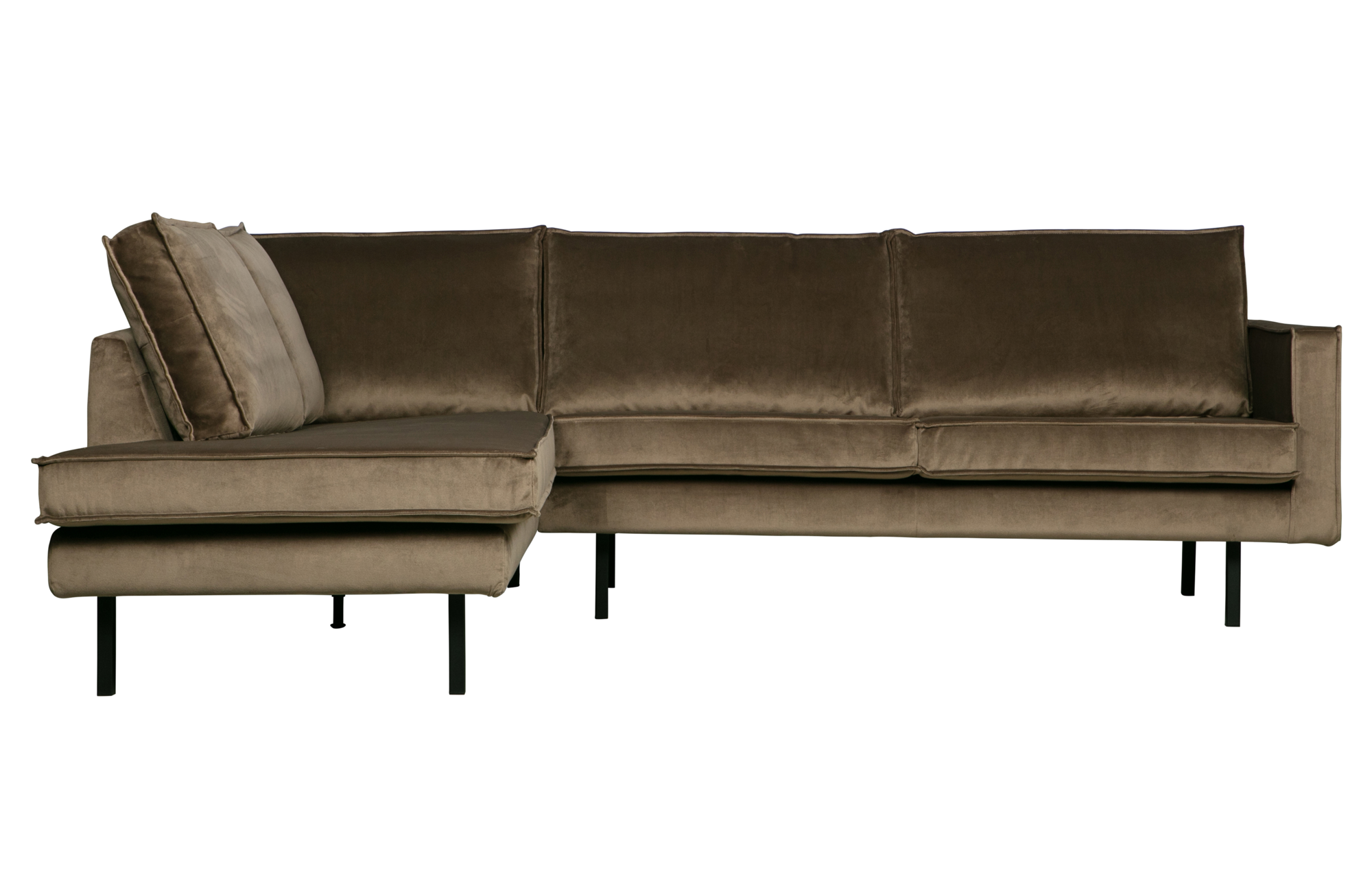 BePureHome hoekbank Rodeo fluweel Rodeo Hoekbank Fluweel Links - Taupe