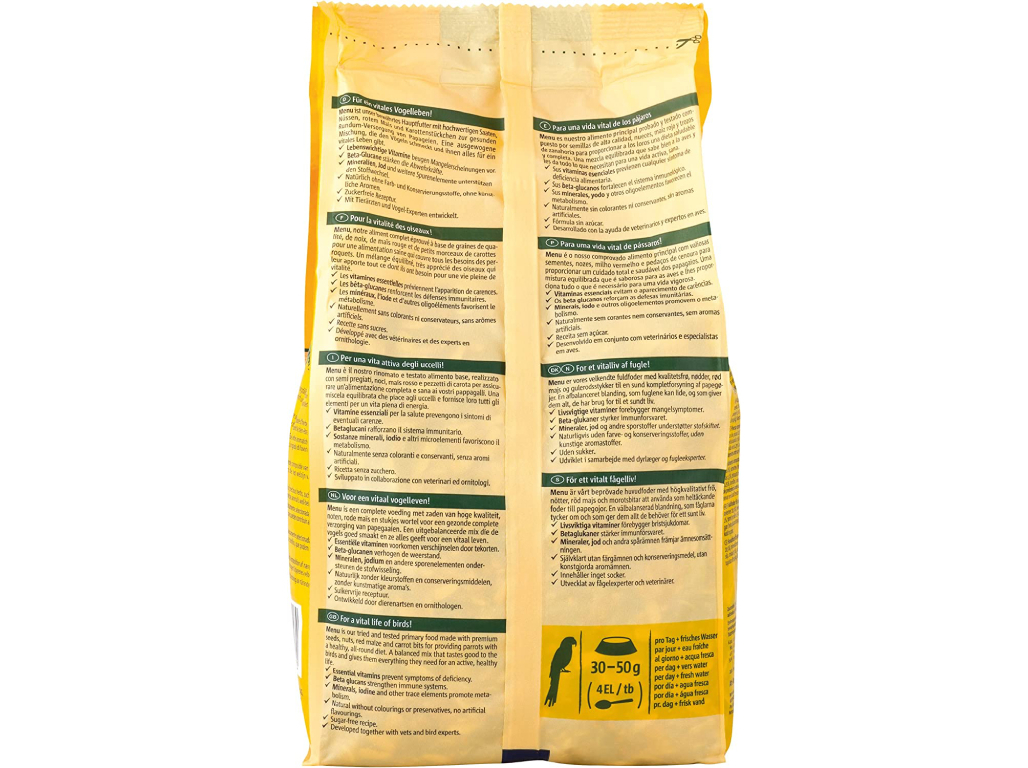 ALIMENTO PARA PAPAGAIO VITAKRAFT PREMIUM MENU 1KG
