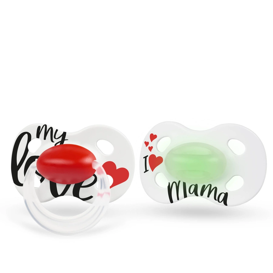 Medela Baby Schnuller Day & Night 6-18 Monate DUO Signature 4 Stück in weiß, rot