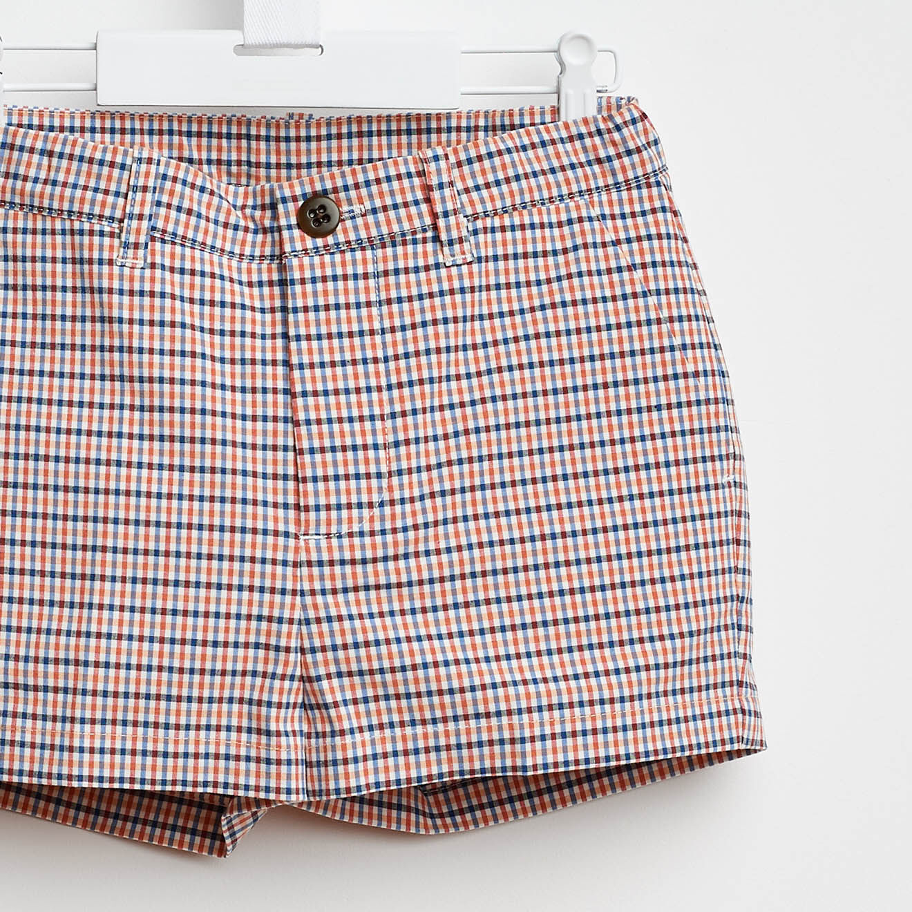 Bellerose Short Loco en Coton à carreaux rouge