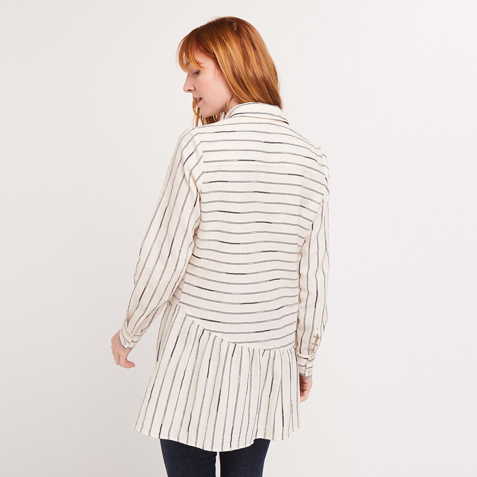 Tunique asymétrique rayée femme