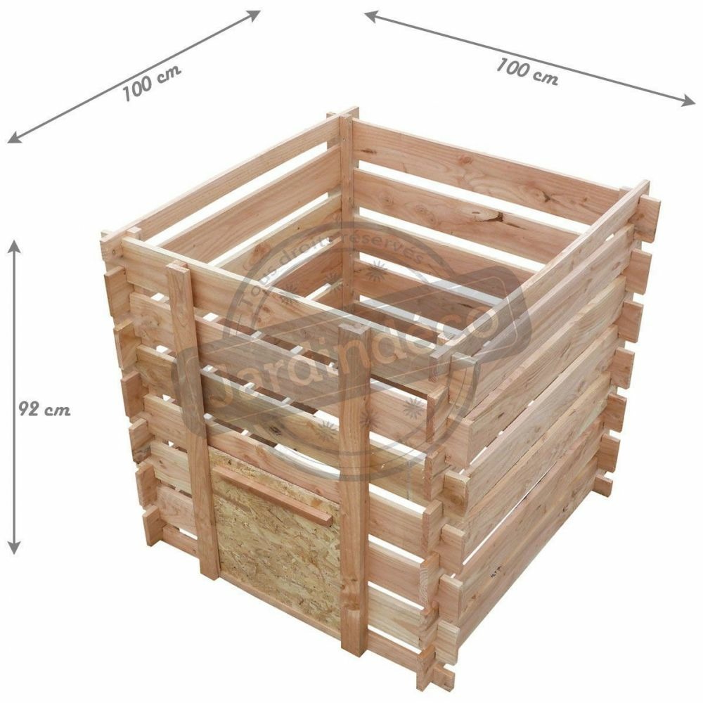 Composteur en bois de douglas naturel 700 litres