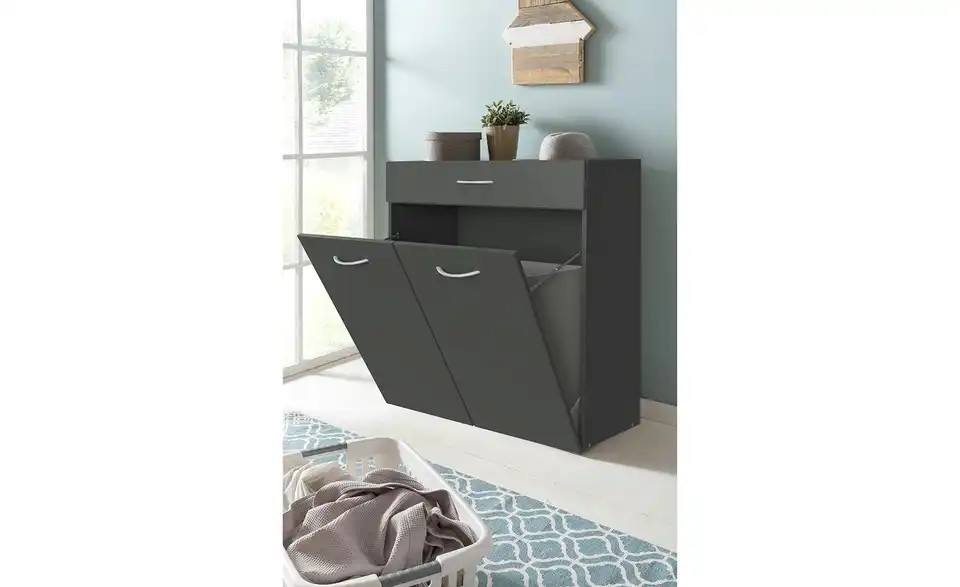 Kommode mit Wäschebox Multischrank-System 80 cm Graphit