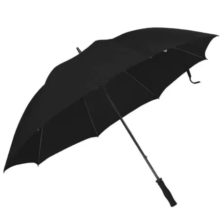 Macma Großer Regenschirm mit angenehmem Softgriff, schwarz