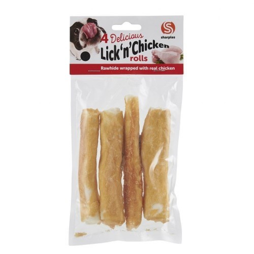 Petiscos Lick 'N' Chicken Roll para Cães, Sabor Frango