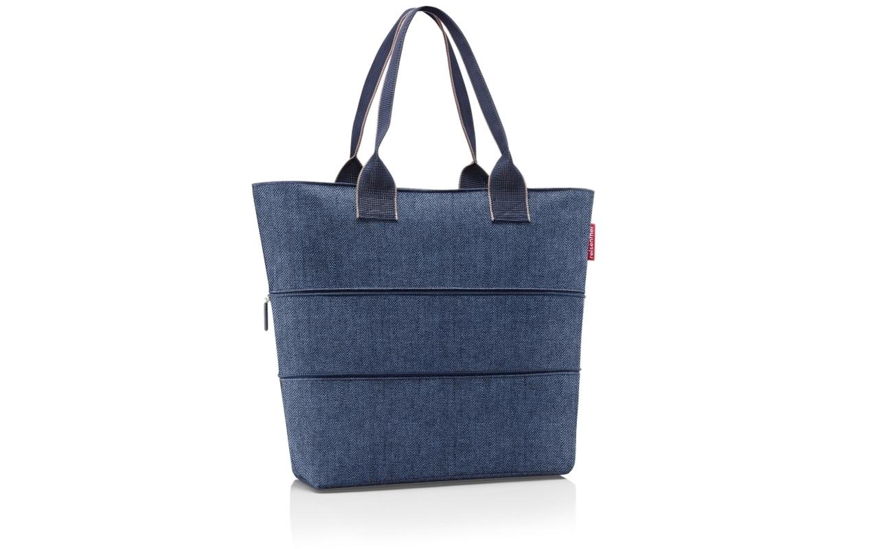 Tasche Shopper e1 Herringbone Dark BlueSchultertasche mit mittigem Reissverschluss