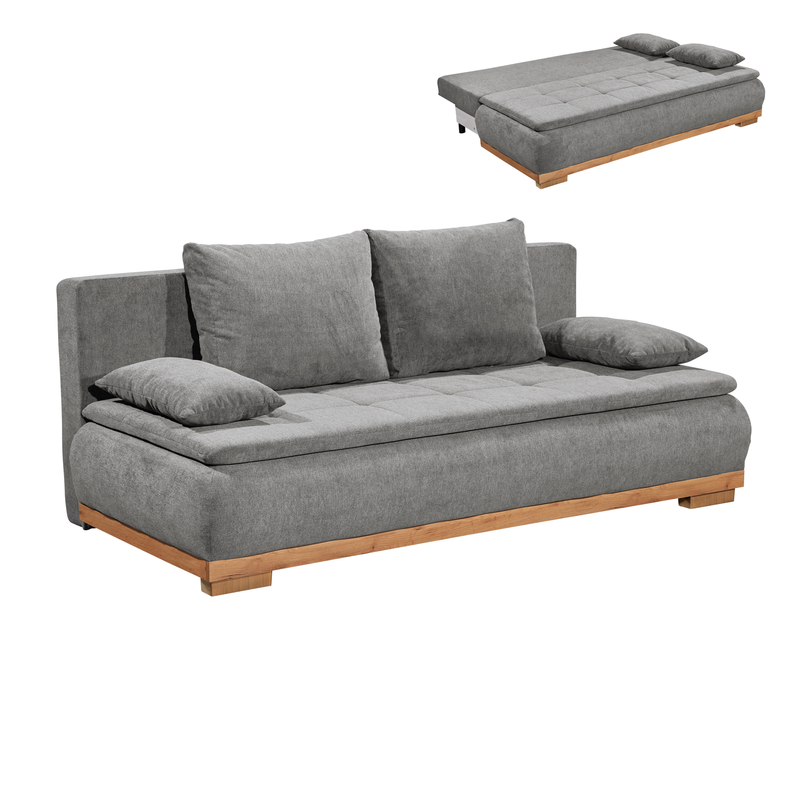 Schlafsofa - dunkelgrau - mit Funktion