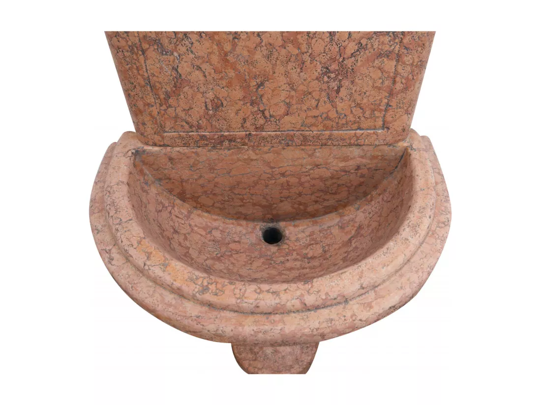 BISCOTTINI Fontaine - Marbre Rouge de Vérone - Décorative - Fontaine de Jardin - Extérieur - Fontaine Murale - Dosseret - Décoration Murale - Décoration de Jardin - 65x43x130cm