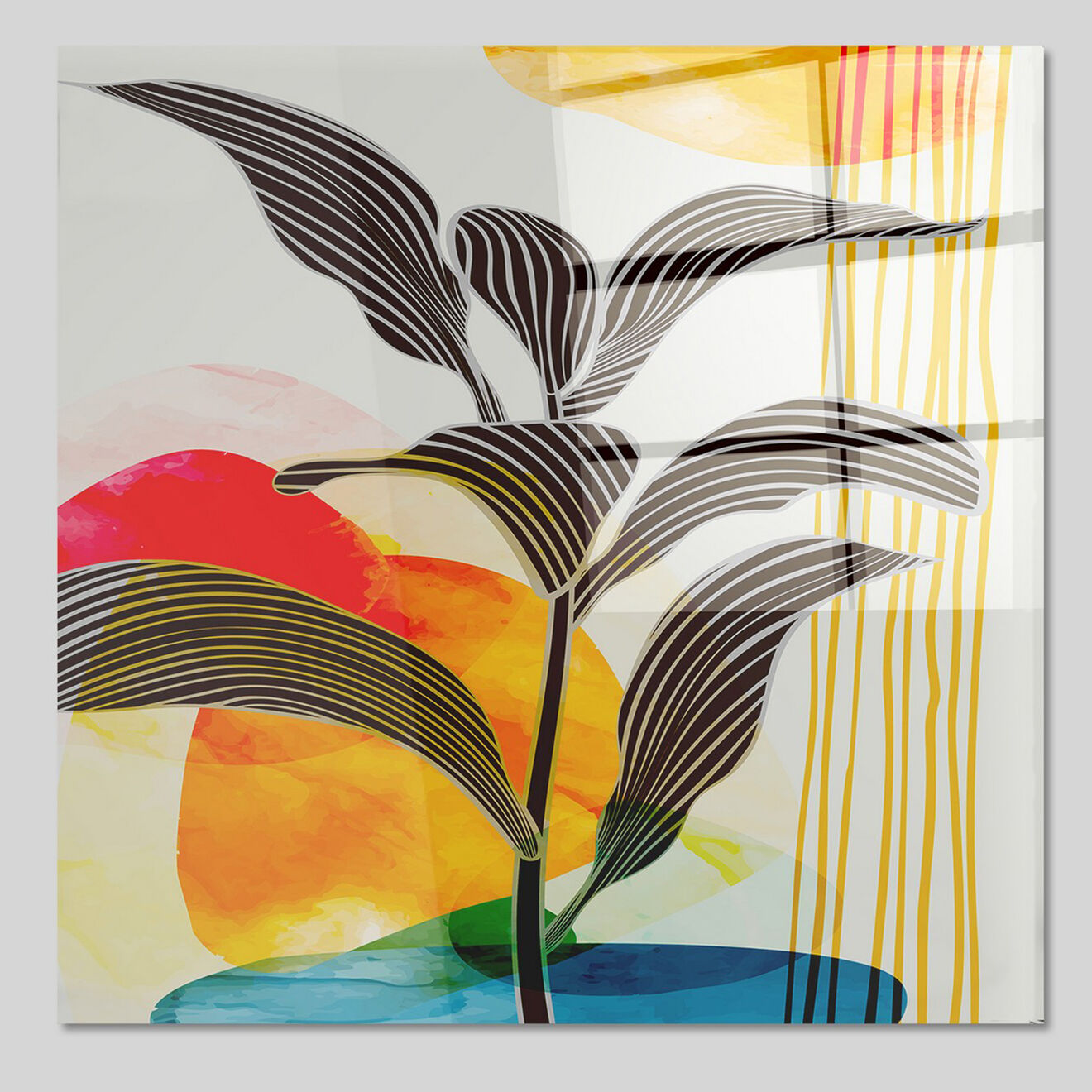 Wallity Impression sur verre multicolore - 50x50 cm