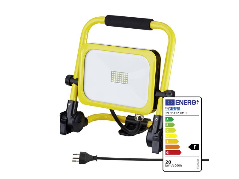 STEFFEN Scheinwerfer WORKLIGHT LED 20 W LED Strahler mit Traggriff und klappbarem Standfuss