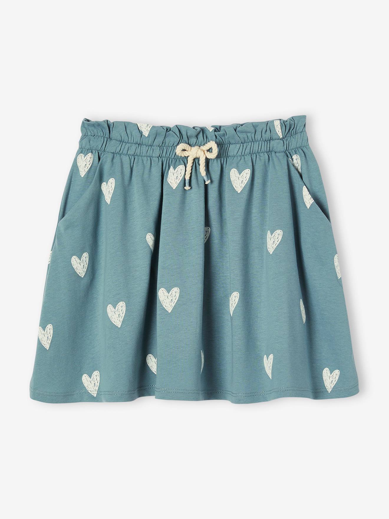Saia estampada para meninas, estampa azul vibrante