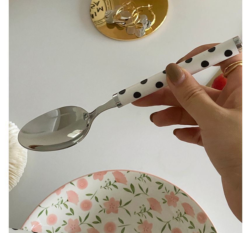 Hashi - Polka Dot roestvrijstalen mes / vork / lepel