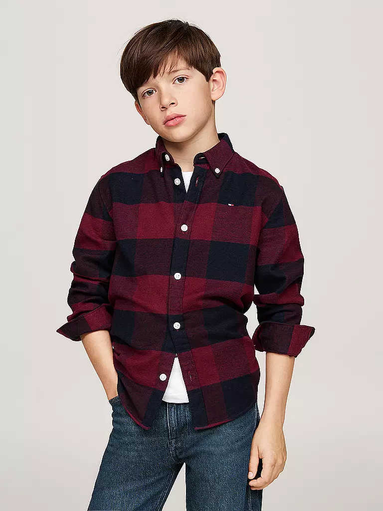 TOMMY HILFIGER Jungen Hemd dunkelrot