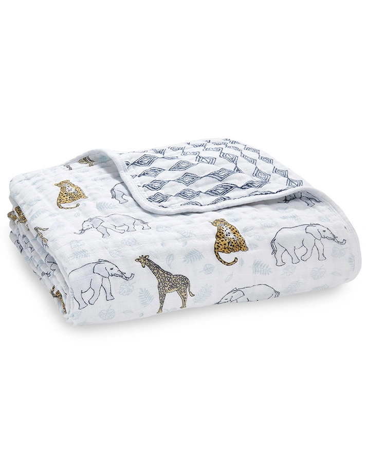 Schmusedecke DREAM BLANKET – JUNGLE (120x120) in weiß