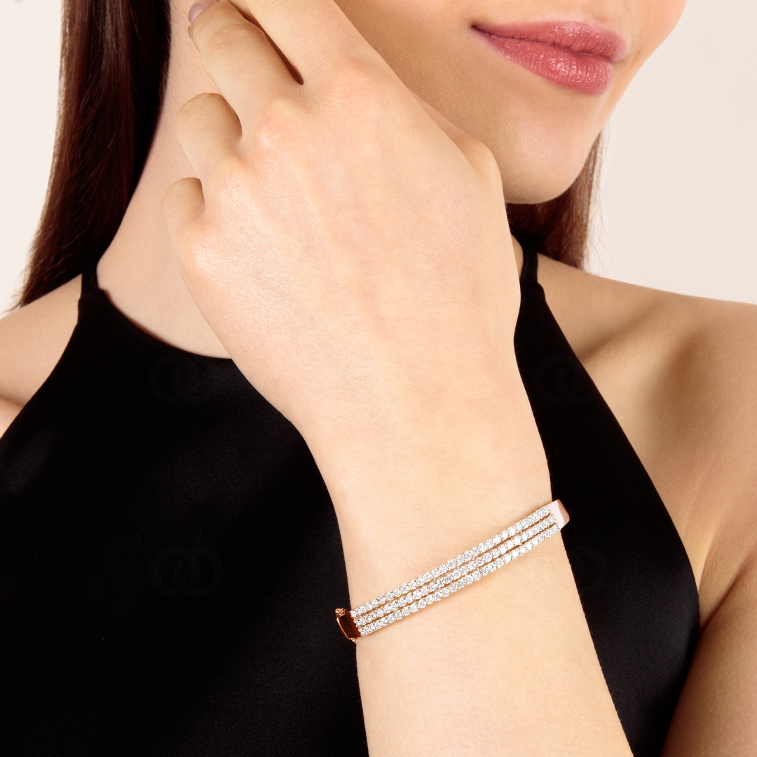 3.00 Karat Diamantarmreif 750/18 K Roségold
