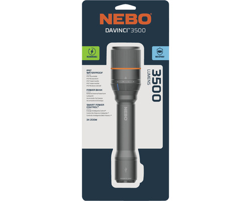 NEBO Davinci 3500 Alu oplaadbare LED-zaklamp
