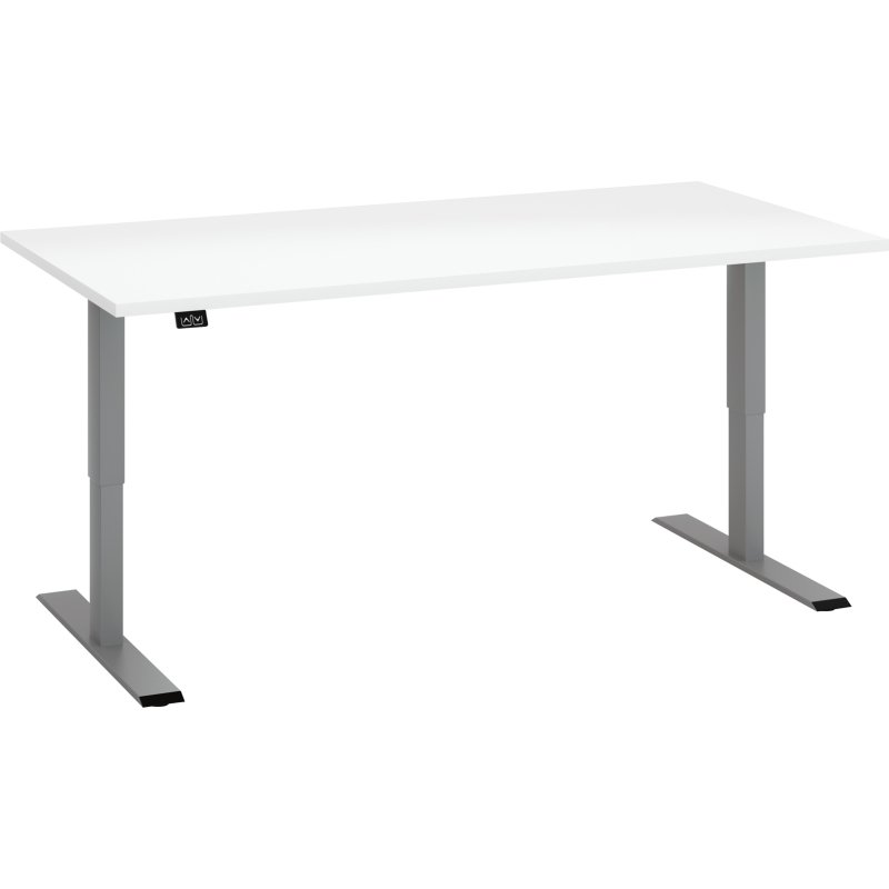 Bureau assis-debout Ecla Ergo réglage électrique en hauteur piètement gris aluminium