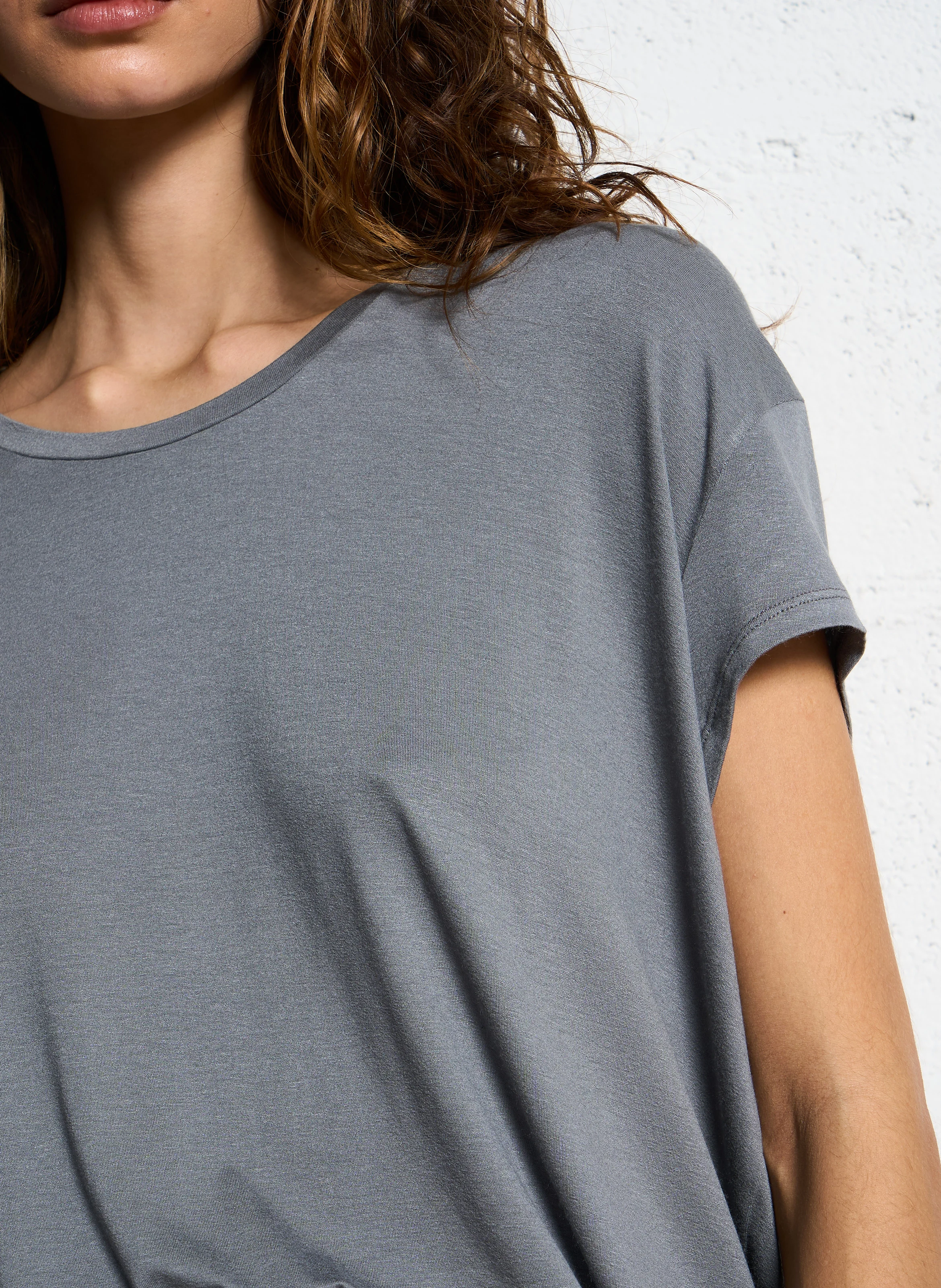 MARLOW - Tee-shirt col rond| Gris