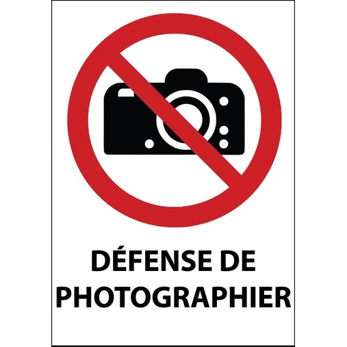 Panneau - Défense de photographier - P029