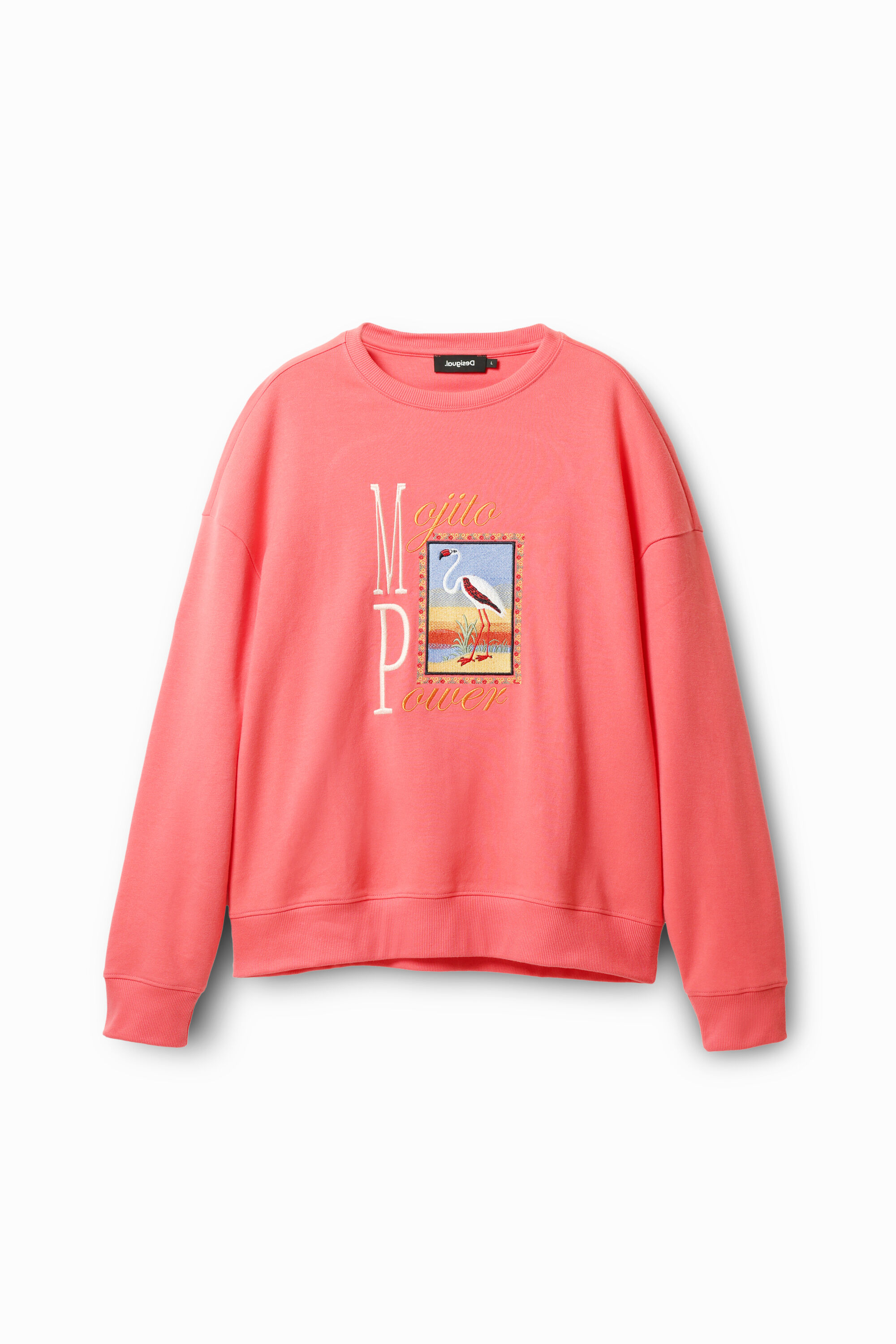 Sweat-shirt broderie flamant