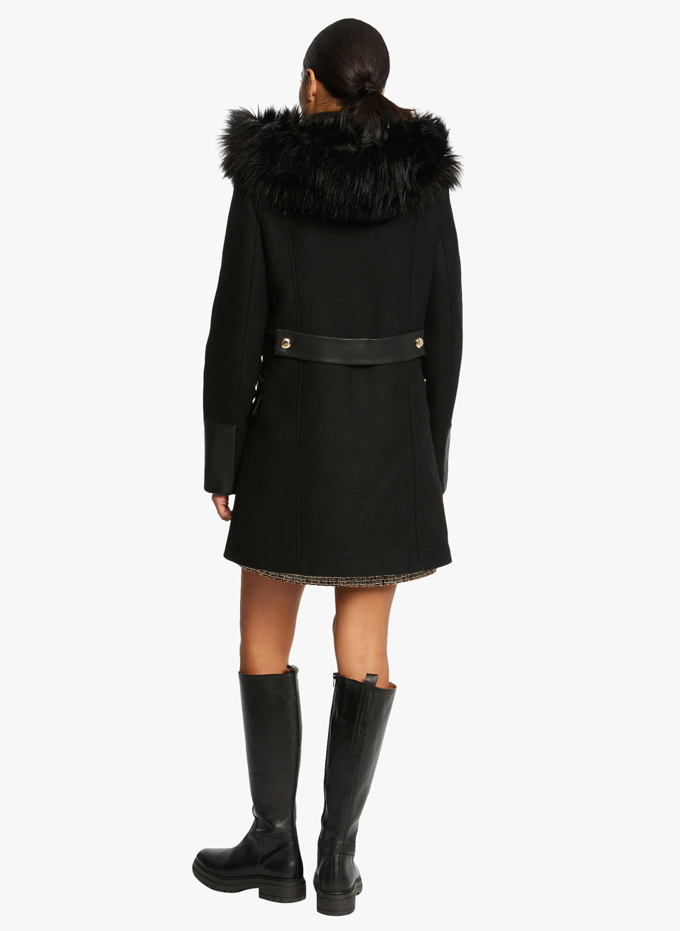 GSIBIL - Manteau droit zippé à capuche| Noir