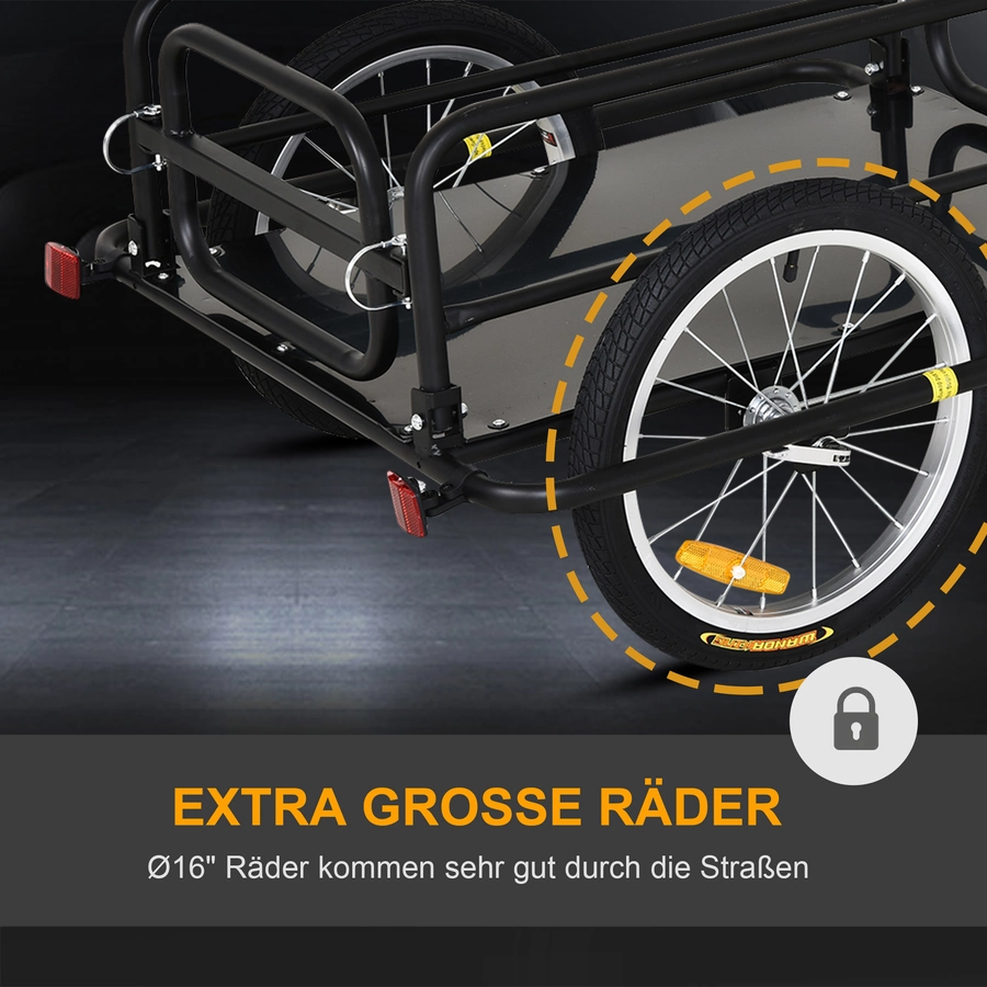 HOMCOM Lastenanhänger faltbar schwarz