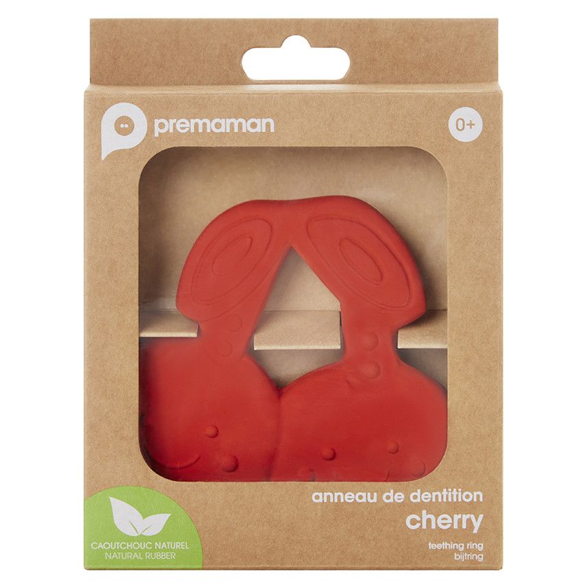 Anneau de dentition en caoutchouc Cherry - Ecru