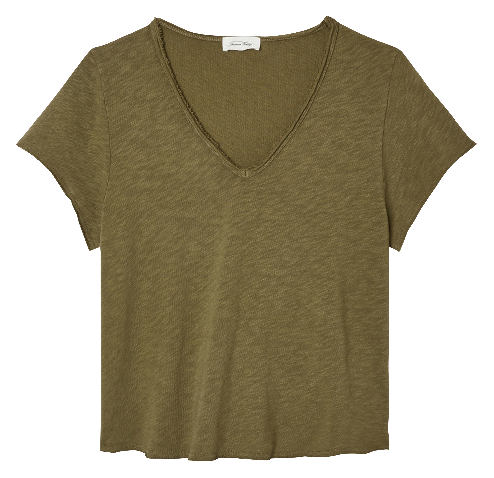 SONOMA - Tee-shirt droit col V en coton | Kaki