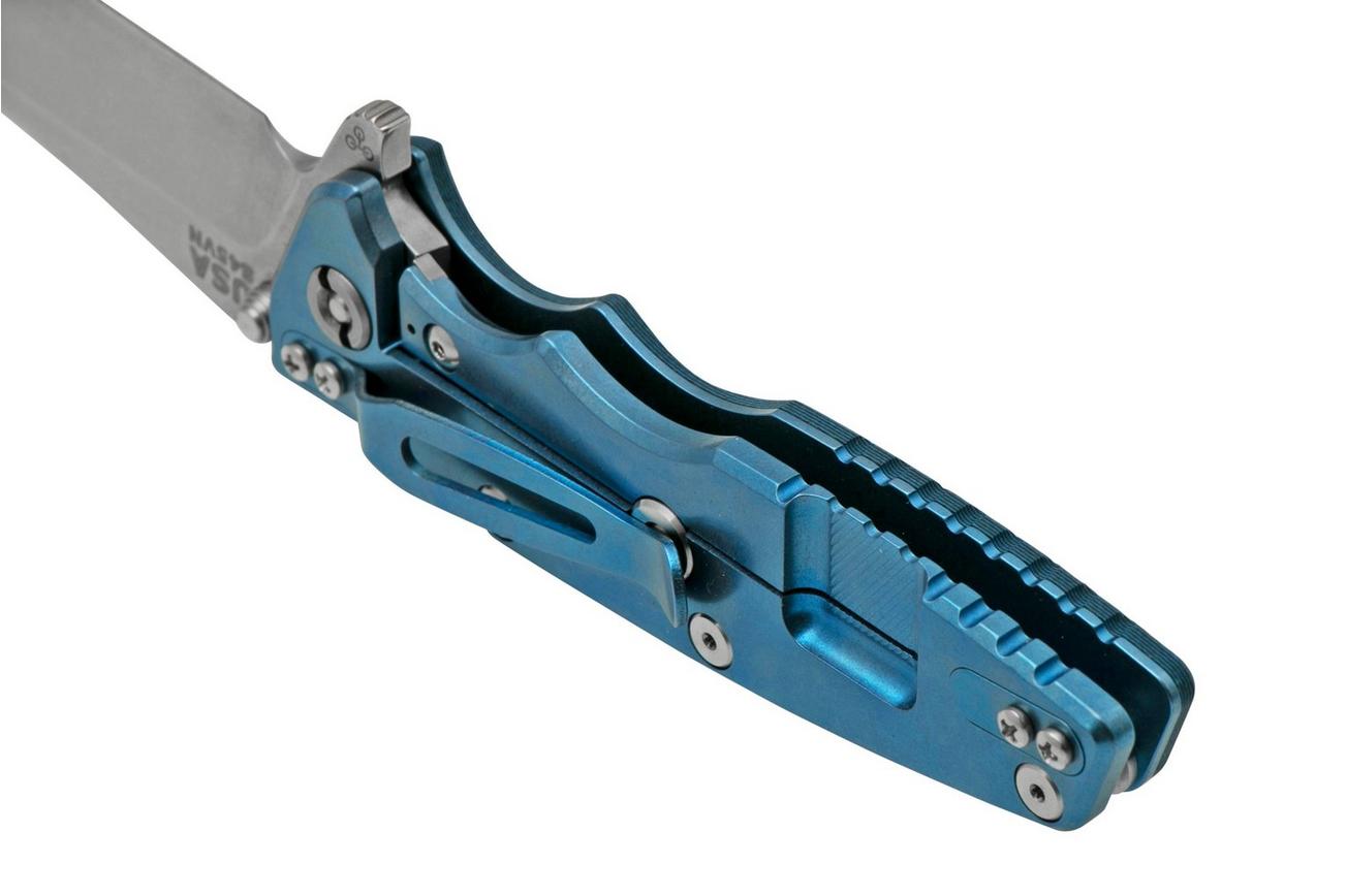 Rick Hinderer Eklipse 3.5” Spearpoint S45VN, Stonewash Blue, Blue Black G10, zakmes