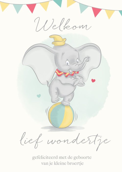 Disney | Geboortekaart | Dumbo | Welkom lief wondertje