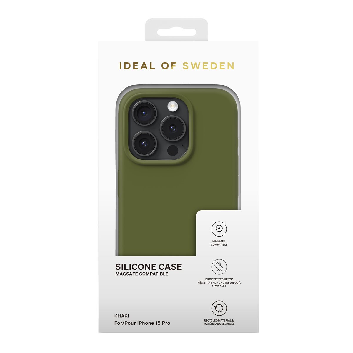 iPhone 15 Pro MagSafe Silikon Hülle Case Recycled (IDSICMS-I2361P-450) - Khaki