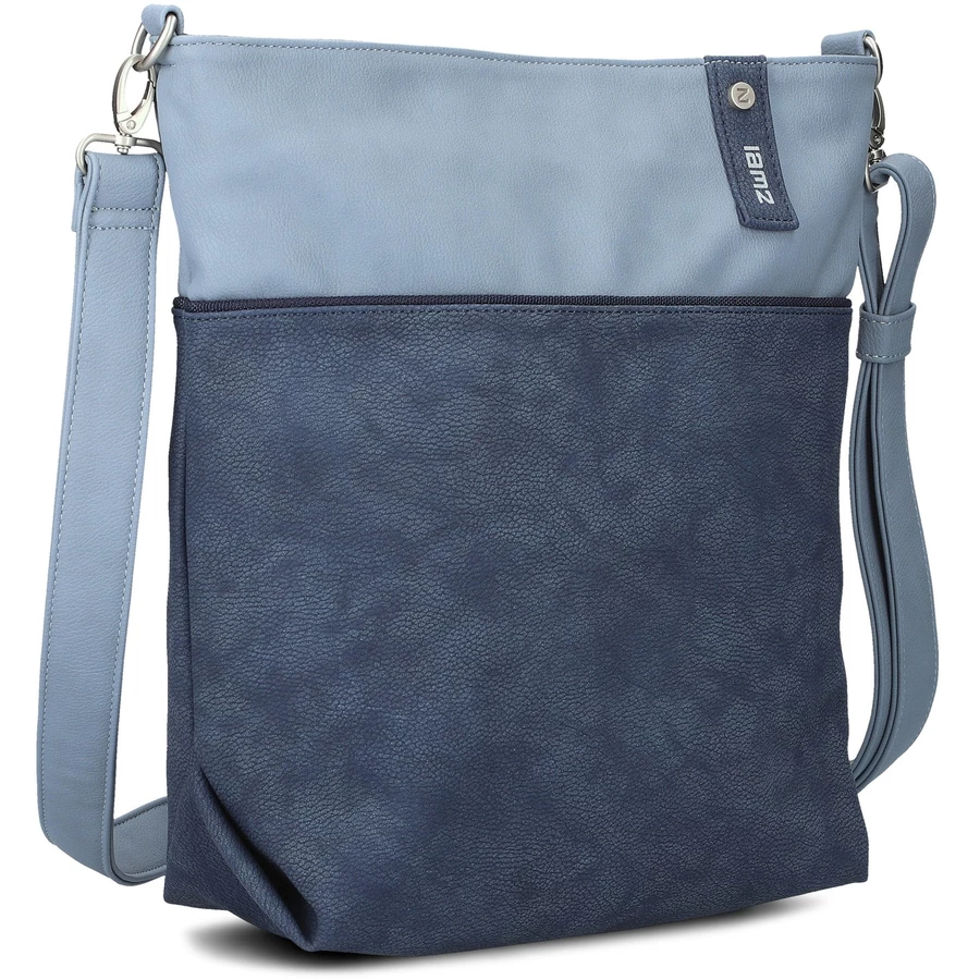 zwei Jana J12 - Schultertasche 33 cm nubuk-blue