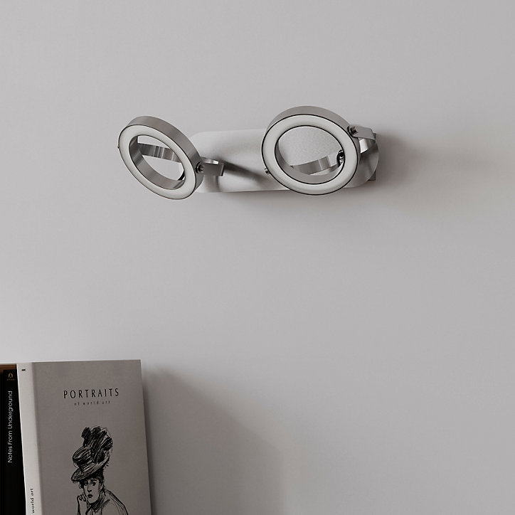 Réglette spot LED intégrée dimmable 400lm 12W blanc chaud GoodHome Taphao nickel satiné L.18 x L.35,5 x H.10 cm