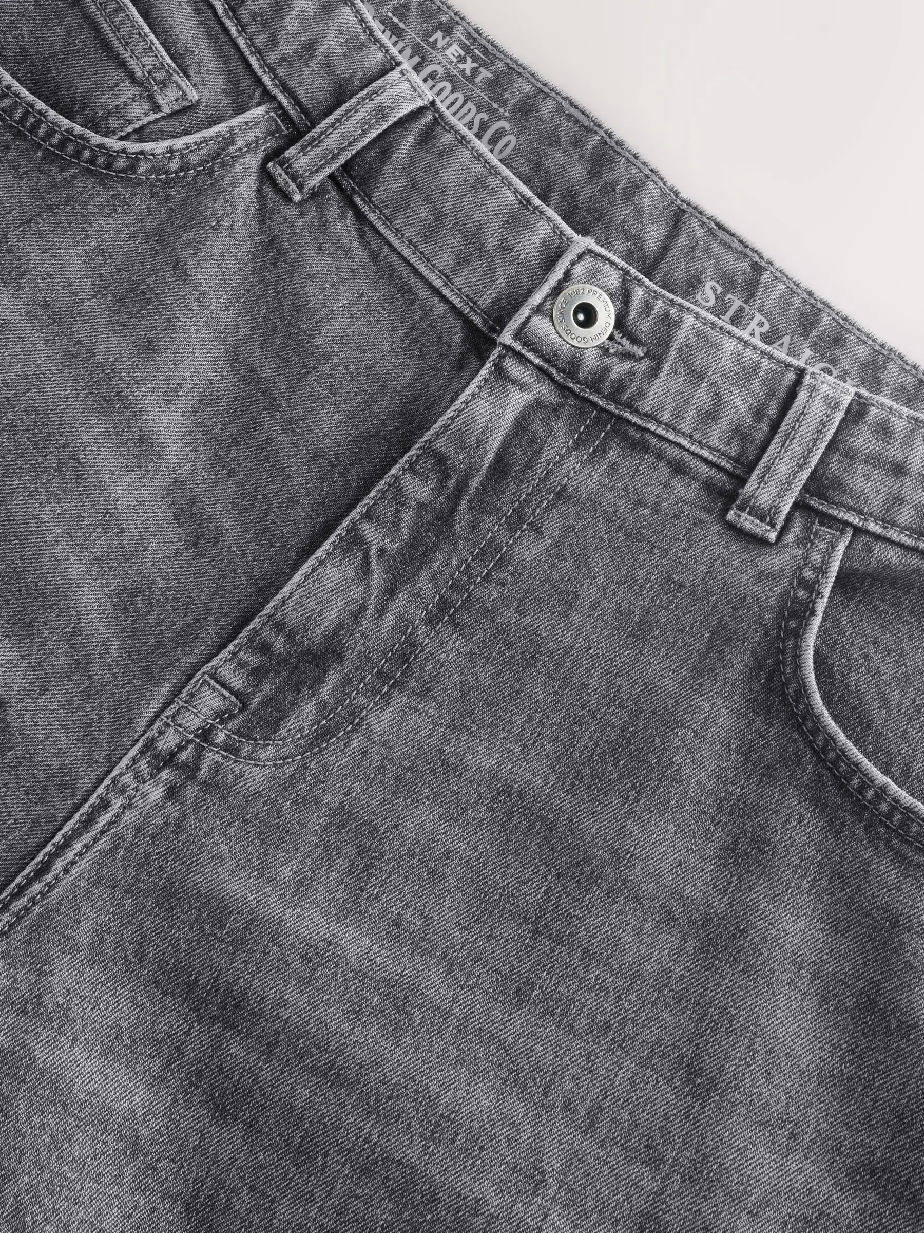 Grijs - Straight fit - Stretch denim short
