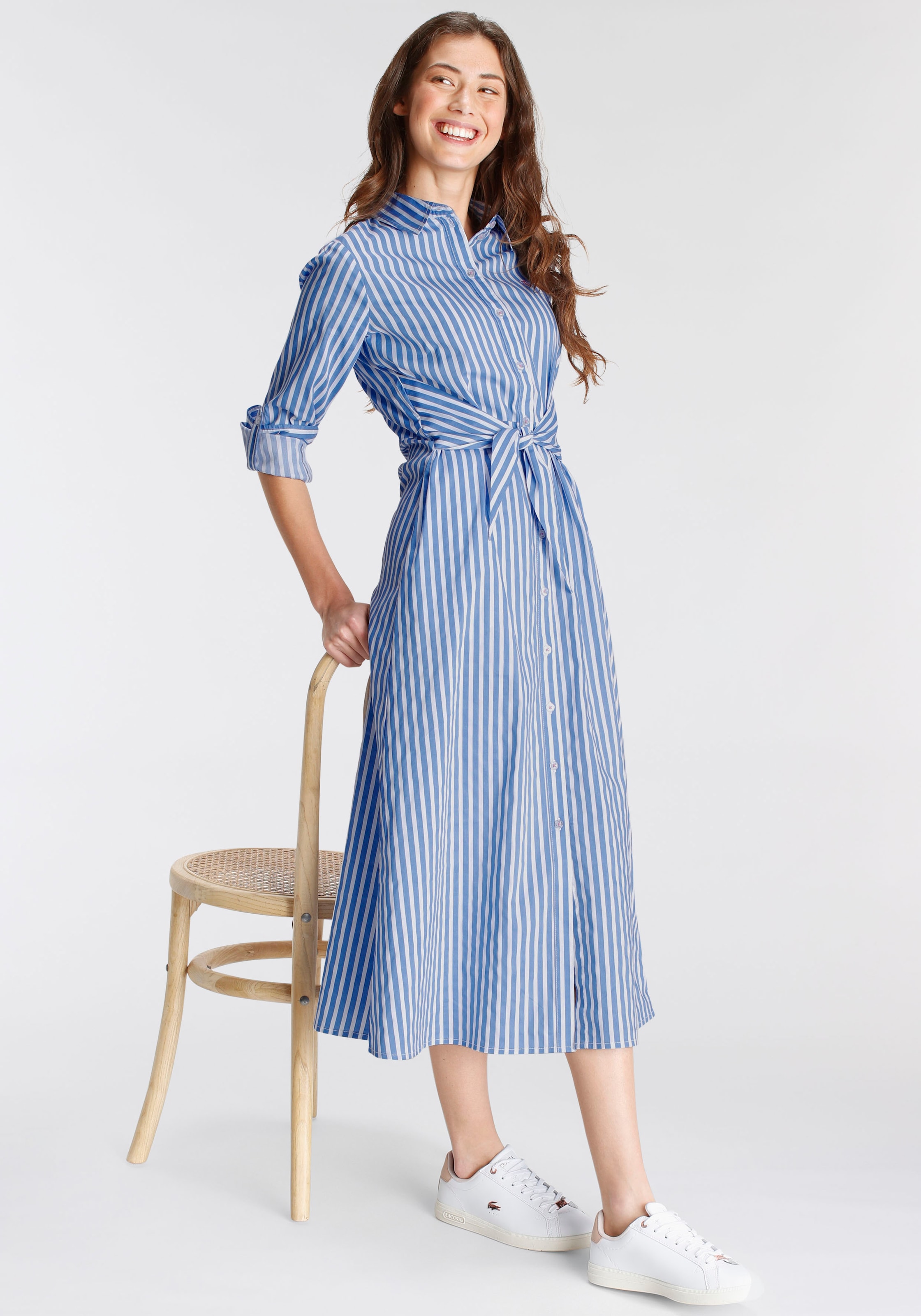 DELMAO Blusenkleid festliche Anlässe,  lang,  klassisch und seriös,  aus Baumwolle