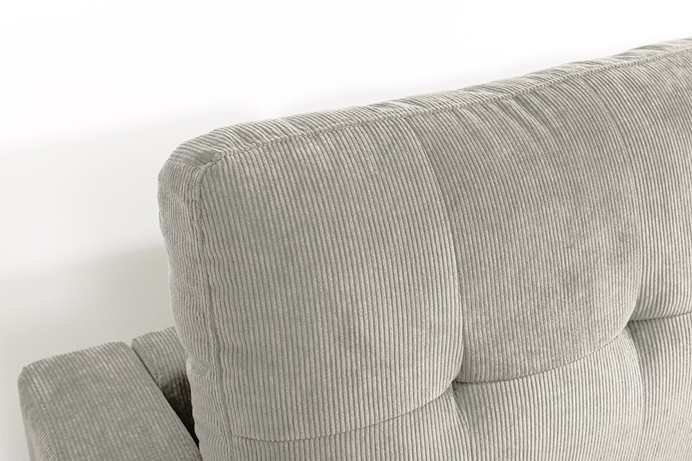 Modernes Ecksofa STOCKHOLM 220cm hellgrau Cordstoff Federkern 3-Sitzer-Sofa