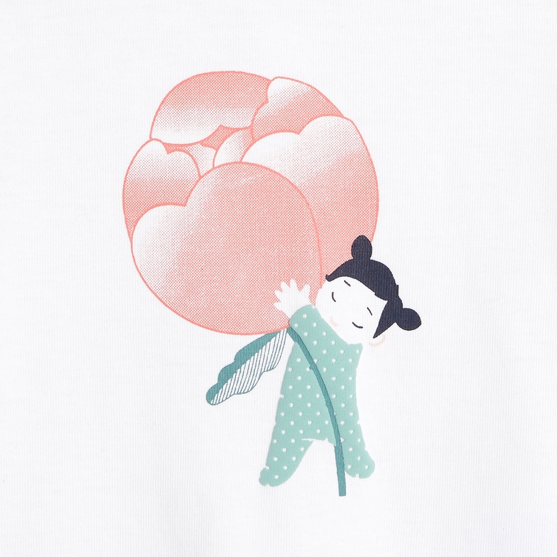T-shirt camélia rose bébé fille