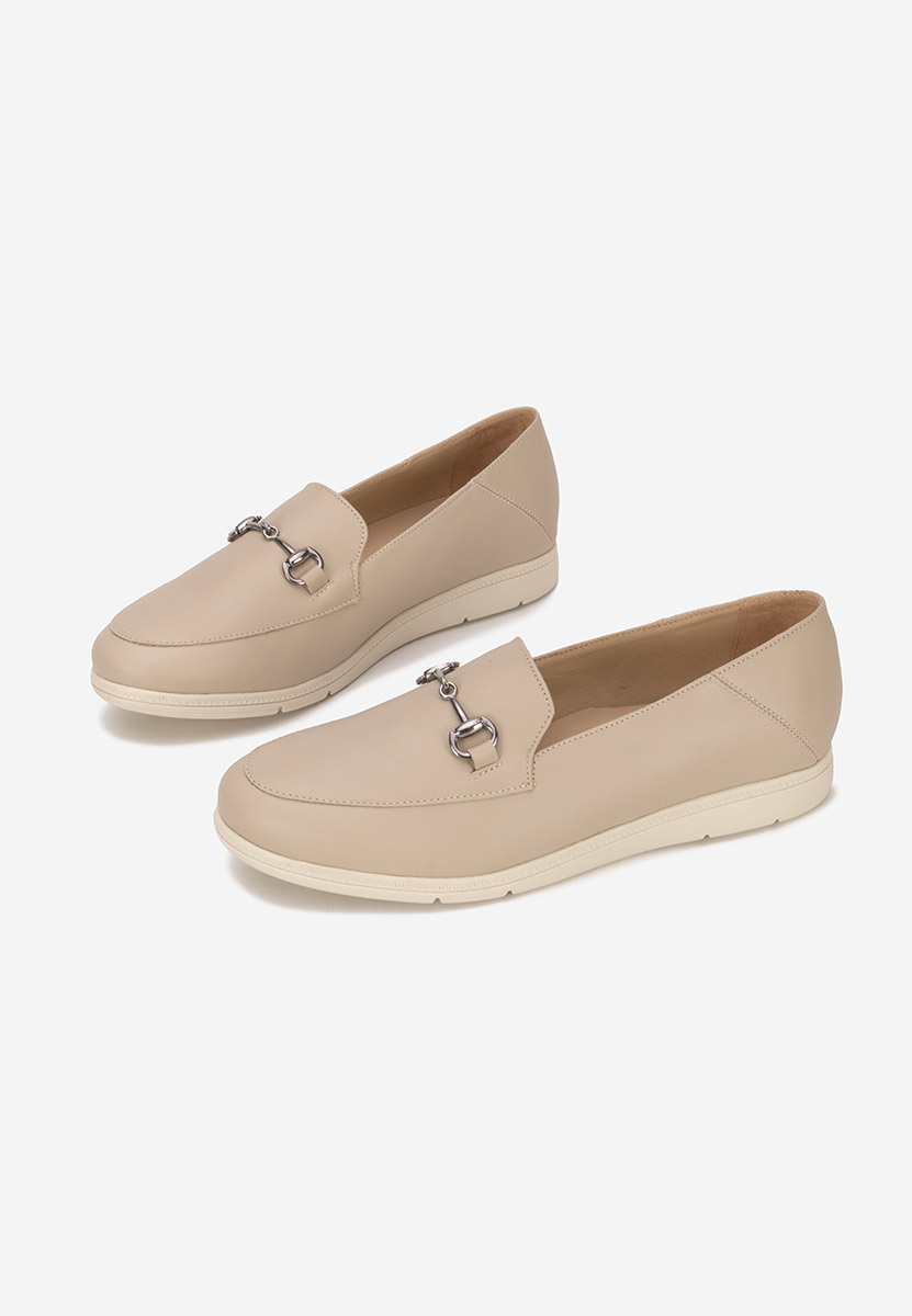 Mocassins femme en cuir beige Elvia B